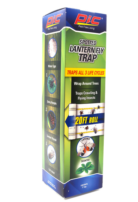 PIC Spotted Lantern Fly Trap, 1 Roll 20ft Roll Each,Flying Insect Trap, Glue Traps to Protect Trees