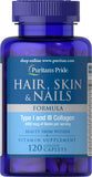 Puritan's Pride Hair, Skin & Nails Formula, Helps Support Skin, Hair and Nail Health**, 120 Caplets,®, 120 Count (Pack of 1)