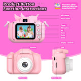 Upgrade Kids Camera for Boys Girls, Toddler Digital Selfie Camera with Cute Protective Cover and 32G SD Card, Christmas Birthday Gifts Toys for 3 4 5 6 7 8 9 10 11 12 Years Old Little Girls and Boys