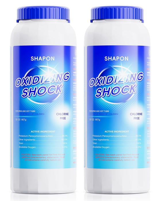 SHAPON 32 Oz Non-Chlorine Hot Tubs Shock, Spa Oxidizer for Clean Water (2 Pack)