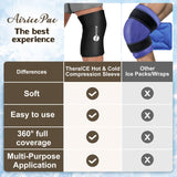 AiricePac Knee Ice Pack Wrap Compression Sleeve for Injuries, Reusable Gel Cold Packs Brace for Elbow, Ankle & Calf - Flexible Cold Wrap Recovery for Meniscus, ACL, MCL Pain Relief