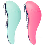 Glide Thru Detangling Brush by Crave Naturals - For Wet/Dry Hair, Men/Women/Kids, Turquoise & Pink
