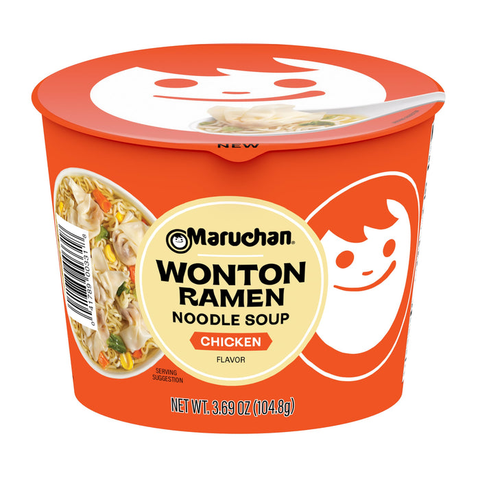 Maruchan Microwavable Wonton Bowl, Chicken Flavor, 3.69 Oz, 6 Count