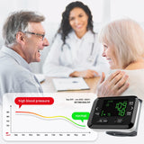 NOUYAN Blood Pressure Monitor Wrist Automatic BP Machine Adjustable Cuff 198 Memory Readings Large Backlit LCD Display with Carrying Storage Bag for Home Use, Medium, Black
