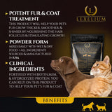 Lexelium Dermatitis Skin and Coat Supplement for Dogs and Cats - Promotes Healthy Skin and Fur for Dogs and Cats - Helps w/ Itch, Dry Skin + Other Symptom - Natural Vet-Approved Powder Formula - 200G