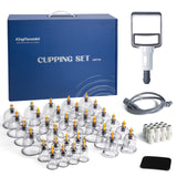 KingPavonini 32 Cups Cupping Therapy Set, Professional Chinese Cupping Set with Magnetics, Portable Vacuum Cupping for Cellulite Reduction, Pain Relief and Blood Circulation