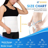S Abdominal Binder Post Surgery for Men and Women, 12" High Postpartum Tummy Tuck Belt Provides Bariatric Stomach Compression, High Elasticity, Breathable - (45" - 60") 4 PANEL
