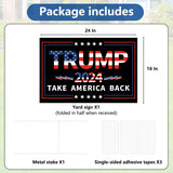 Probsin Trump 2024 Yard Sign with Metal H Stakes Double Sided 16" x 24" Trump Take America Back Signs Voting Supports Elections Outdoor Decorations for Indoor Outdoor Lawn,Garden,Window,Party Supplies