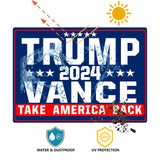 Shmbada Trump Vance 2024 Take America Back Yard Sign with Metal Stake - 20 x 14 Inch Double Sided Outdoor Decorative Trump Signs for Garden Yard Lawn House