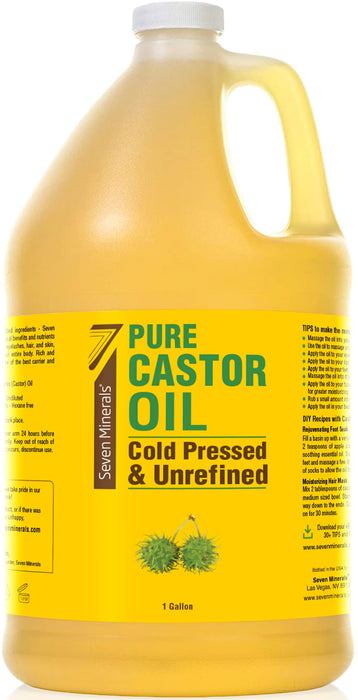 Unrefined Hexane-Free Castor Oil, 128 fl oz - For Hair Growth, Thicker Lashes & Brows, Dry Skin, Joint Pain