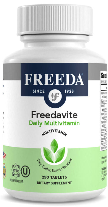 Freedavite Tiny Tablet - Moderate Multivitamin for Men and Women - Pure Vitamin A, C, D, E, B1, B2, B6, B12, Biotin, Calcium, Zinc, Iron, Magnesium, Manganese, Copper, Selenium, Iodine - 250 Count