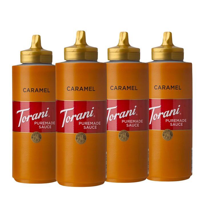 Torani Puremade Caramel Dessert & Drink Sauce, 16.5 fl oz, 4 Pack