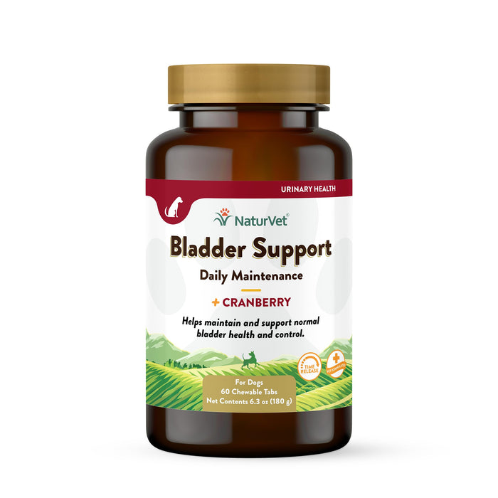 NaturVet – Bladder Support for Dogs – Plus Cranberry | Supports Healthy Bladder Control & Normal Urination | 60 Time Release Chewable Tablets