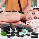 Granpay 18 Hot Stones for Massage Massage Set with Warmer Basalt Massaging Rocks Portable Heating Box for Spa Warming Therapy Massage