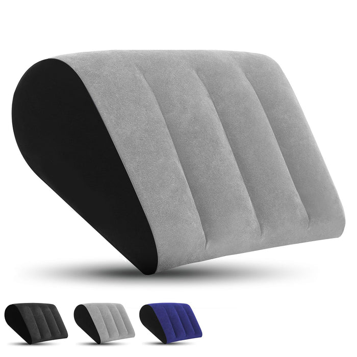 Portable Wedge Pillow Inflatable Cushion - Body Positioners Lightweight Wedge Pillow for Sleeping, Leg Elevation, Use in Bed, Travel, Camping, Fast Inflating Deflation (Grey)