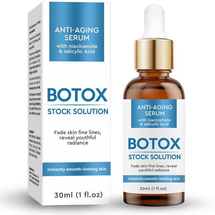 HSKLOCK Botox Stock Solution Facial Serum, Botox Face Serum with Vitamin C, Anti Aging & Instant Face Tightening, Reduce Wrinkles & Plump Skin