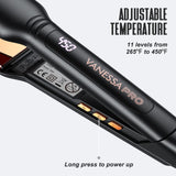 VANESSA PRO Flat Iron Hair Straightener, 100% Pure Titanium Flat Iron for One Pass to Achieve a Sleek Look, Curls Beautifully & Straightens Well - 2 inches