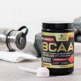 BCAA Powder - Post Workout Muscle Recovery Support Supplement, Pre Workout Energy 2:1:1 with Essential Amino Acids, Keto, Sugar Free, 4g BCAAs plus 1g Glutamine per Serving, Watermelon - 45 Servings