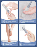 TOPHOME 2 Pack Toe Cleaning Brush,Silicone Foot Scrubber for Shower with 15.7" Long Handle Soft Cleaning Bath Brush Feet Cleaner Scrub Foot Care for Seniors,Elderly, Men and Women (GREY)