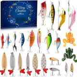 gyujnb Advent Calendar Fishing Christmas Countdown - 24 Days Fishing Lures Set for Fisher Adult Men Teen Boys - 2023 Xmas Surprise Gift Advent Calendar 2023 Kids Advent Calendar 2023 Boys