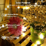 Brizled 2 Pack Solar String Lights, Total 132FT 400 LED Outdoor Solar Fairy Lights, 8 Modes Solar Twinkle Lights, Waterproof Mini LED Solar String Lights for Christmas Garden Party Decor, Warm White