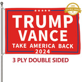 Probsin Trump Vance 2024 Flag 3x5 Ft Double Sided Trump Vance 2024 Take America Back MAGA Flag Party Supplies Yard Signs Hanging Poster for College Room Man Cave Welcome Photo Backdrop (Red)