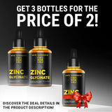 Zinc Supplements 50mg | Liquid Zinc Supplement | Zinc Glycinate Drops for Adults | Supports Immune Health | Metabolism | Skin Care Supplement | Non-GMO | Vegan | Gluten-Free