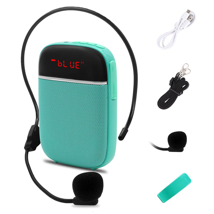 Portable Bluetooth Voice Amplifier, Voice Amplifier for Teachers Lightweight Personal Microphone with Speaker Wired Headset, Apply to Classroom, Elderly, Coaches, Training, Presentation, Tour Guide.