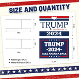 Subacy 2 PCS Trump 2024 Yard Sign 17.3 * 11.8 Inches, Double Sided Trump Yard Signs with Metal H-Stake, Take America Back Signs, Outdoor Lawn Yard Signs Decorations (Blue+White)