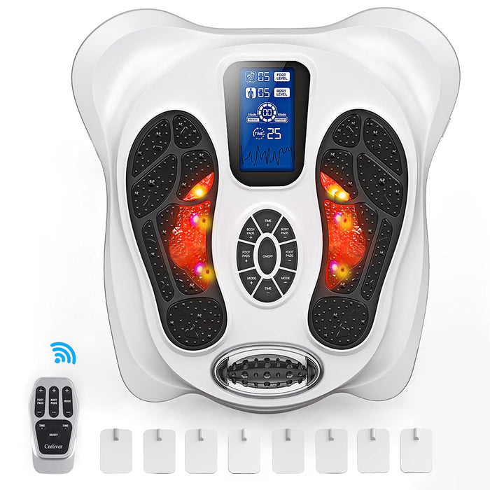 CRELIVER Foot Circulation Plus EMS & TENS Foot Nerve Muscle Massager, Electric Foot Stimulator Improves Circulation, Feet Legs Circulation Machine Relieves Body Pains, Neuropathy (FSA or HSA Eligible)