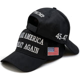 Trump 2024 45-47 MAGA Hat Make America Great Again Donald Trump Slogan with USA Flag Baseball Cap (2pcs Black MAGA Hat)