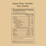 Bellway Super Fiber + Protein Powder, Sugar-Free Organic Psyllium Husk Fiber Supplement Powder with 20g Plant Protein Per Serving, Very Vanilla, 12.7 oz