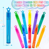 200 Pcs Mini Bubble Wands in 10 Color, Bulk Party Favors for Kids, Themed Birthday, Christmas, New Year, Valentine, Carnival, School Classroom Prizes for Boys & Girls, Ideal Goodies Bags Stuffers