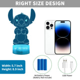 JMMFIDY Stitch Night Lights, Stitch Gifts Children's Room Decoration, Christmas Gifts, Children's Day Gift 3D LED Intelligent Remote Control Stitch Light Stitch Stuff lilo and Stitch Gifts