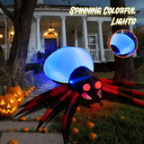 8FT Halloween Inflatables Outdoor Decorations Giant Spider Decorations with LED Lights and Air Pump Blow up Inflatable Halloween Decorations Clearance Halloween Decor Outside Yard Garden Lawn House