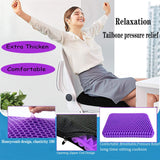 NC Gel Seat Cushion for Long Sitting, Pressure Relief pad, Back, Hip, Sciatica, Tailbone Pain Relief Cushion, Use for The Car, Office, Wheelchair, Stadium Bleachers, Outdoor Travel .(Purple)