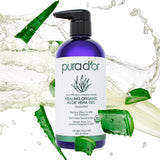 PURA D'OR 16 Oz ORGANIC Aloe Vera Gel - Unscented - All Natural - ZERO Artificial Preservatives - Deeply Hydrating & Moisturizing - Sunburn, Bug Bites, Rashes, Small Cuts, Eczema Relief - Skin & Hair