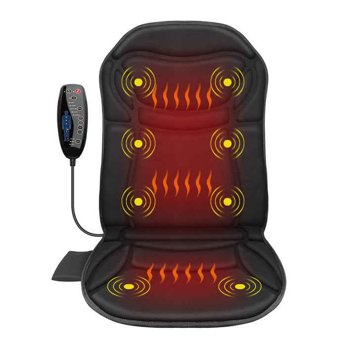 CuPiLo Back Massager Chair Pad,Massage Seat Cushion, Back Massager with Heat, 4 Vibration Intensities & 2 Heat Levels,Electric Back Massager for Pain Relief,Body Massager,Gifts for Mom,Dad,Men,Women