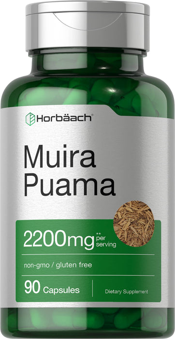 HORBAACH Muira Puama Extract 2200 mg | 90 Capsules | Non GMO, Gluten Free