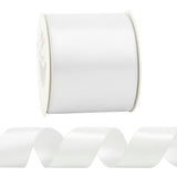 HUIHUANG White Wired Satin Ribbon 2.5 inch White Double-Faced Satin Wire Ribbon for Bows Making, Wreaths, Gift Wrapping, Holiday Home Decor, Crafts, Christmas Tree Bows-Continous 10 Yards