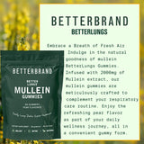 BetterBrand Daily Respiratory Support Gummies - 1000mg Mullein Leaf Extract, Pear Flavor, 30-Day Supply