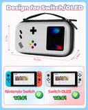 Gurgitat Carrying Case for Nintendo Switch/Switch OLED Travel Carry Cases Hard Shell Protective Cover Strap Retro Game Cute Girls Boys Accessories Storage Pouch Bag for Switch 2017/Oled 2021