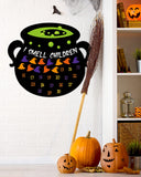 Sinasasspel Halloween Advent Calendar Countdown to Halloween for 30 Days Witch Cauldron Purple Orange Yellow Witch Hat Paper Poster Sealing Stickers Halloween Decor for Home Classroom Office Gift Idea