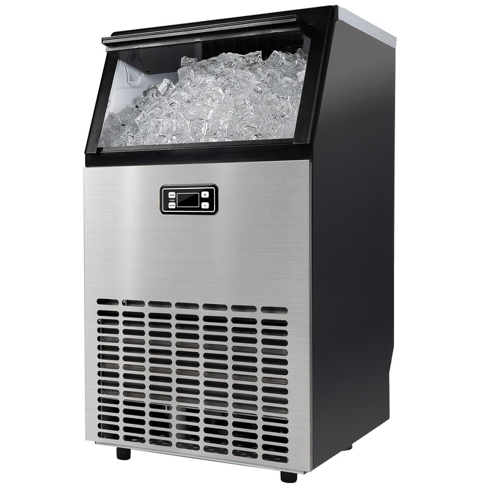 EUHOMY Commercial Ice Maker Machine - 95lbs Daily Production, 33lbs Ice Storage, Stainless Steel Freestanding & Under Counter Ice Maker, Ideal Ice Maker for Home/Bar/Restaurant/Outdoor Activities