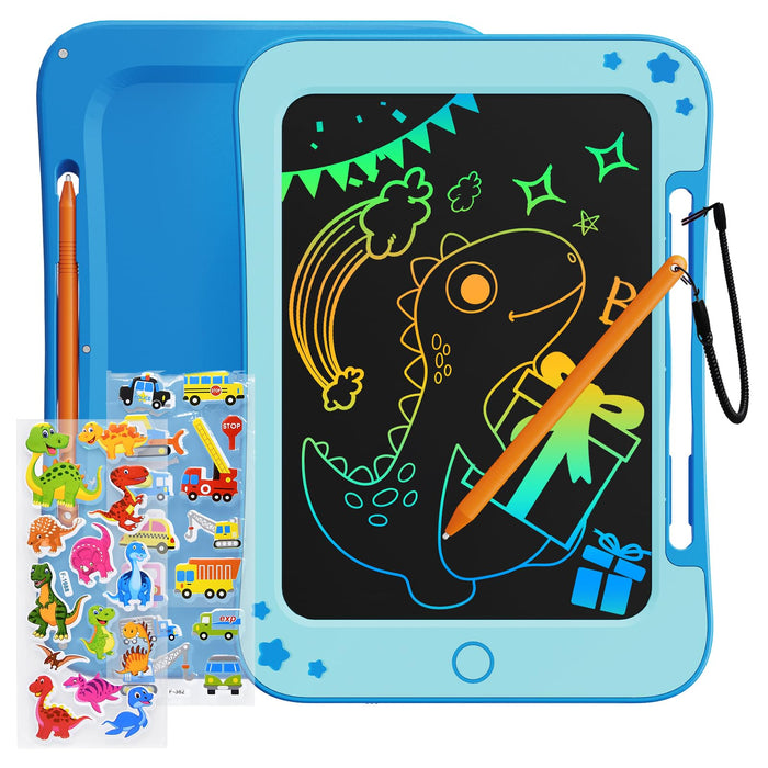 TEKFUN Toddler Kids Toys Gifts - 8.5 Inch LCD Writing Tablet Kids Doodle Board with Stickers Colorful Drawing Tablet, Kids Birthday Christmas Gifts Toys for 3 4 5 6 Years Old Boy (Blue)