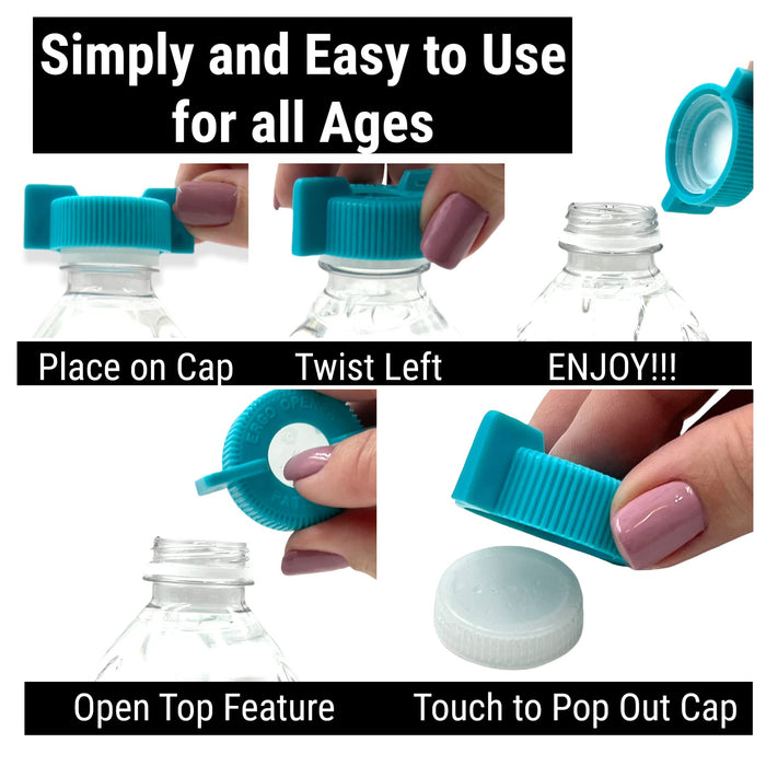 3-Pack WATER BOTTLE Opener ERGO OPENER | Arthritis Sufferers Elderly Seniors Weak Hands | Easy Twist-Off Plastic Bottle Opening Tool Travel On-Go | Carpal Tunnel | MADE in USA