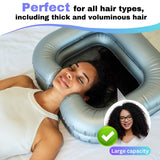 Hair Washing Basin for Bedridden - Inflatable Shampoo Bowl for Disabled, Elderly - Portable Sink For Washing Hair with Neck Support & Drain Hose - Perfect For Curly Hair, Thick Hair & Wash Hair in Bed