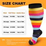 4 Pairs Plus Size Compression Socks for Women & Men, Extra Wide Calf 20-30 mmhg Knee High Compression Stockings for Circulation Swelling Support