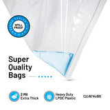 Clearware 25 Large Plastic Bags With Zipper Top - 3 Gallon Bags 16" x 18", Extra Large Storage Bags for Clothes, Travel, Moving, Large Reusable freezer bags, BPA-Free, 2-mil Thick Clear Plastic Bags