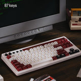 8Bitdo 87 Keys Retro Mechanical Keyboard Bluetooth/2.4G/USB-C, Hot Swappable, Dual Super Programmable Buttons, Volume knob for Windows and Android - Fami Edition